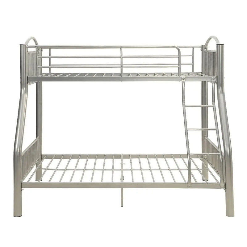 Logan Twin/Full Metal Bunk Bed, Silver iHome Studio