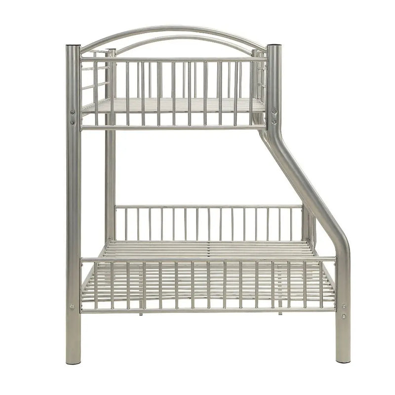 Logan Twin/Full Metal Bunk Bed, Silver iHome Studio