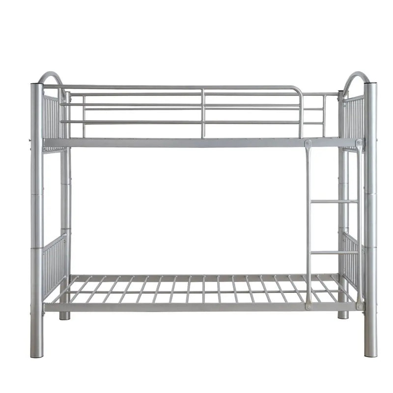 Logan Twin/Twin Metal Bunk Bed, Silver iHome Studio