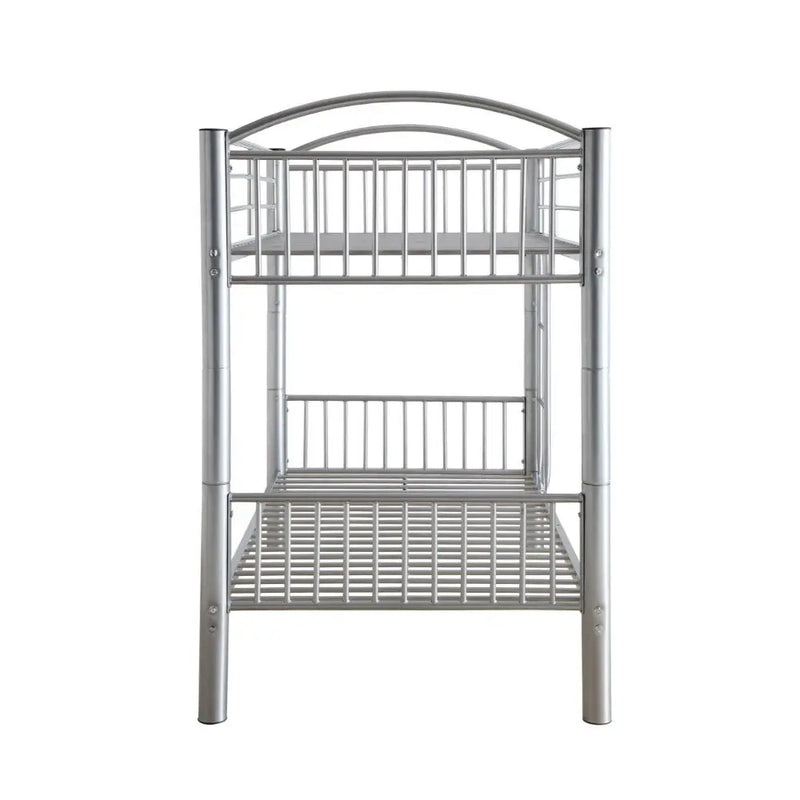 Logan Twin/Twin Metal Bunk Bed, Silver iHome Studio