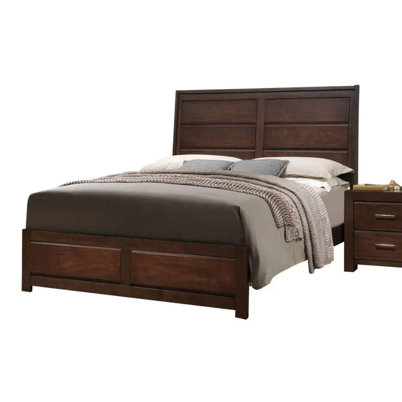 Lorenzo King Bed w/Raised Panel Headboard, Walnut iHome Studio