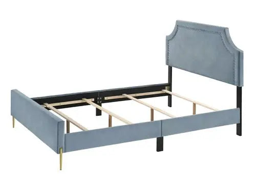 Luca King Bed, Light Blue Velvet iHome Studio