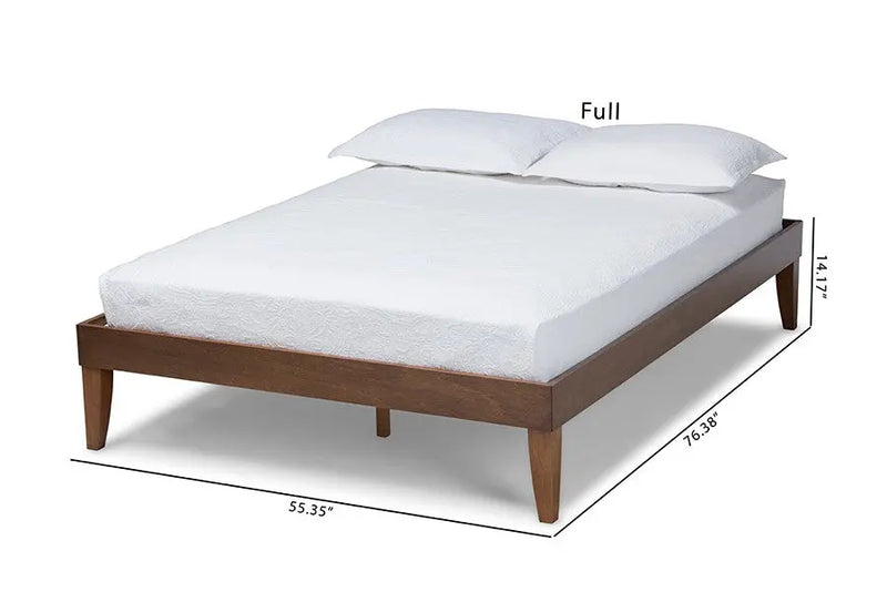Lucina Walnut Brown Platform Bed Frame (Full) iHome Studio