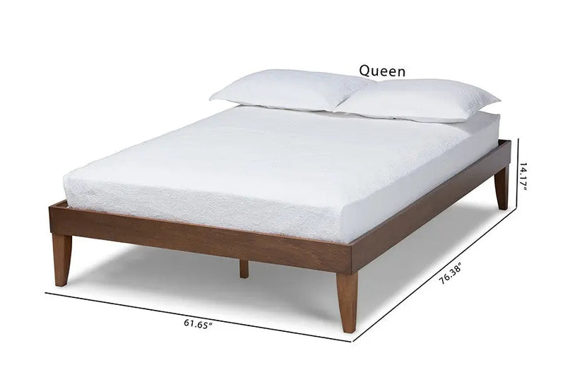 Lucina Walnut Brown Platform Bed Frame (Queen) iHome Studio