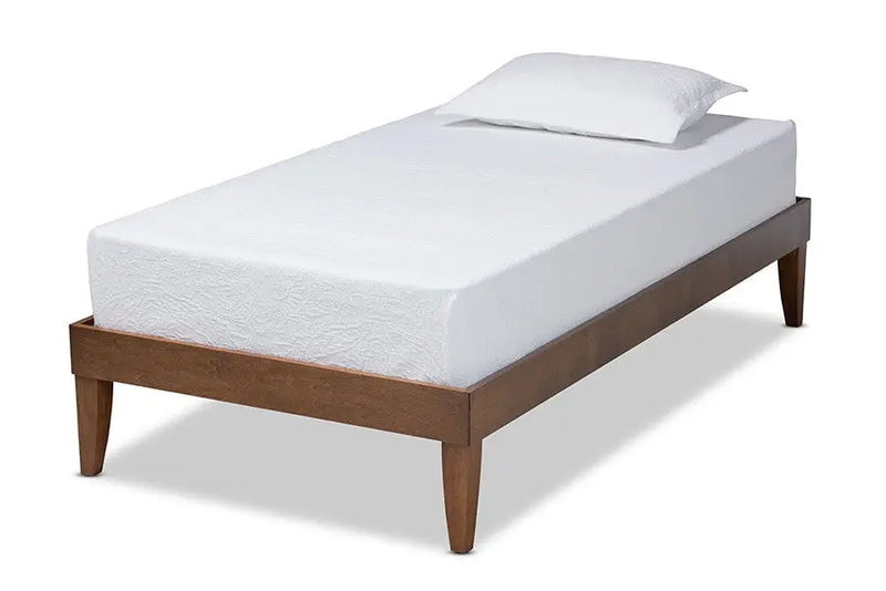 Lucina Walnut Brown Platform Bed Frame (Twin) iHome Studio