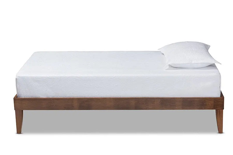 Lucina Walnut Brown Platform Bed Frame (Twin) iHome Studio