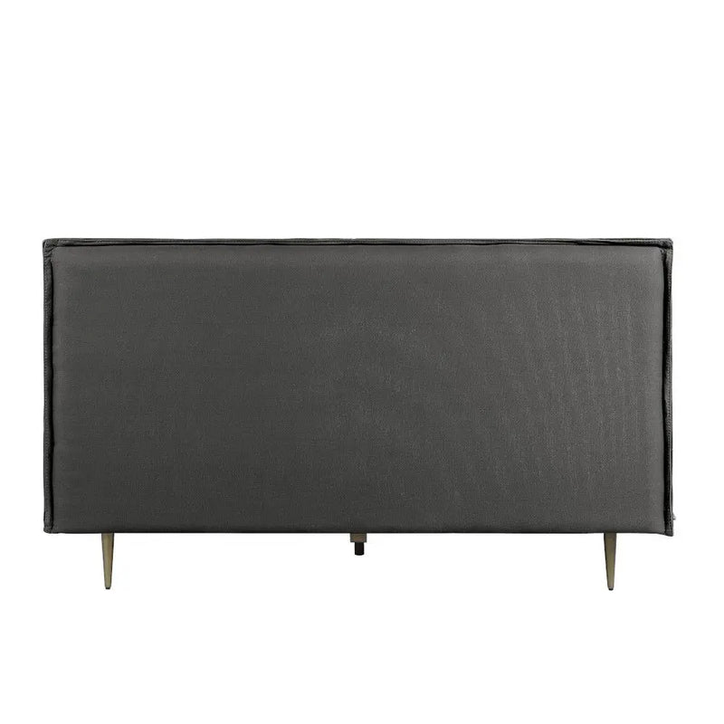 Luke Industrial King Bed, Gray Top Grain Leather iHome Studio