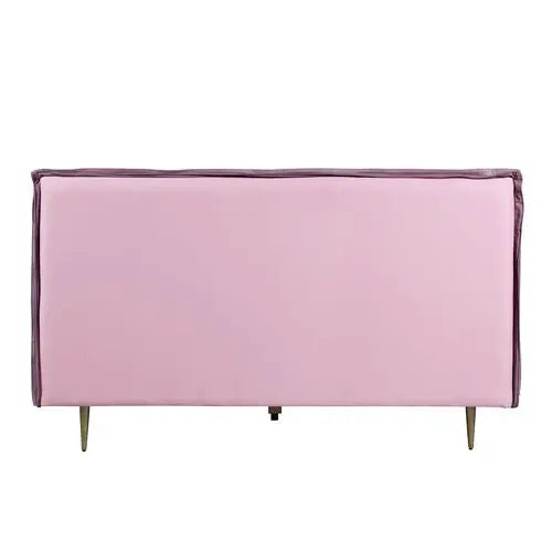 Luke Industrial King Bed, Pink Top Grain Leather iHome Studio