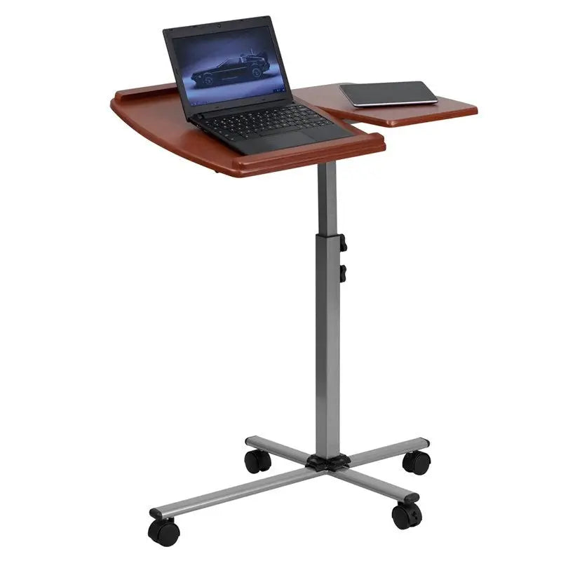 Malcom Angle & Height Adjustable portable Laptop Computer Table w/Cherry Top iHome Studio