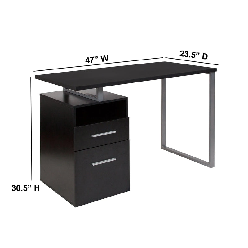 Malcom Computer Desk w/Two Drawers Cabinet iHome Studio
