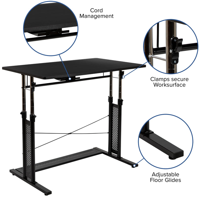 Malcom Rectangular Height Adjustable Office Desk w/Laminate Top iHome Studio