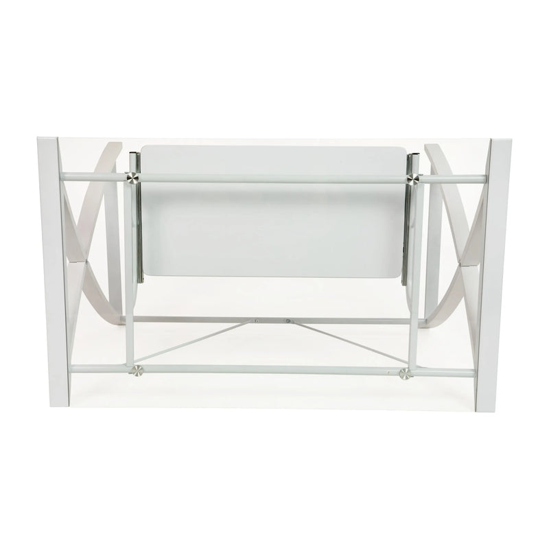 Malcom Tempered Glass Computer Desk w/White Pull-Out Key Tray iHome Studio
