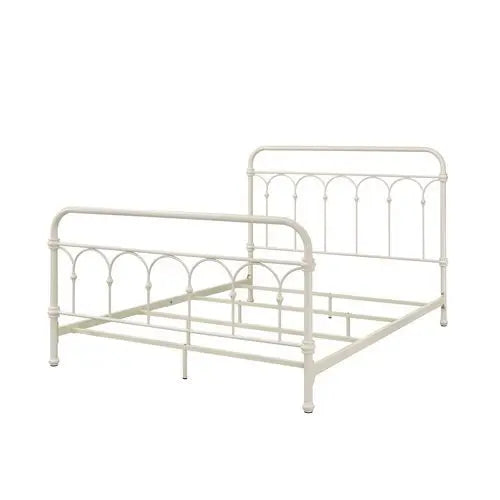 Mariah Full Metal Bed, White Finish iHome Studio