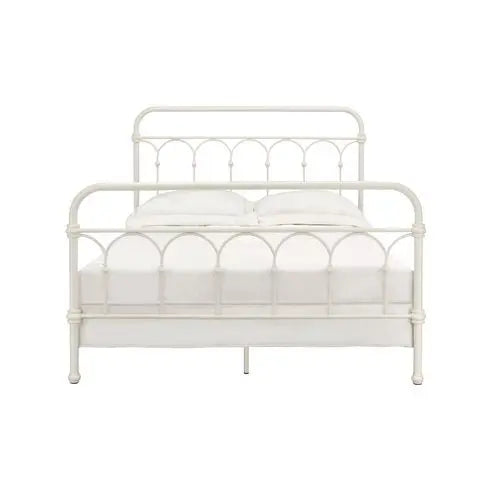 Mariah Full Metal Bed, White Finish iHome Studio