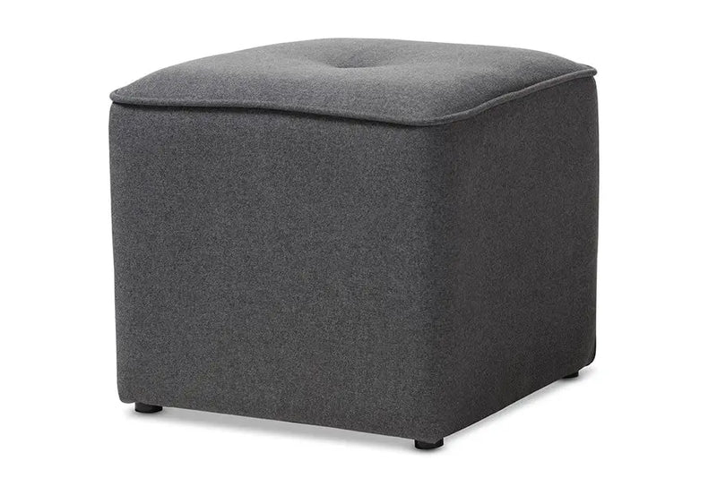 Mateo Dark Grey Fabric Upholstered Ottoman iHome Studio