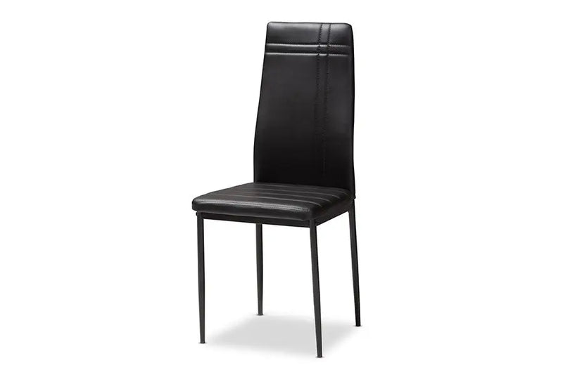 Matiese Black Faux Leather Upholstered Dining Chair - 4pcs iHome Studio