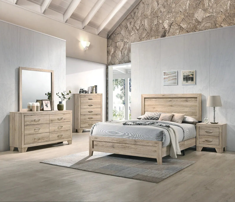 Maverick Queen Bed, Natural iHome Studio