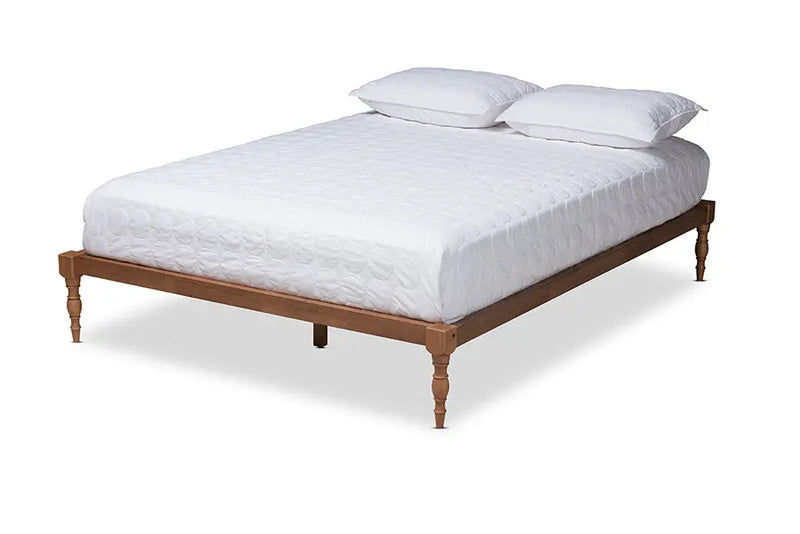 Maya Walnut Brown Wood Platform Bed (King) iHome Studio