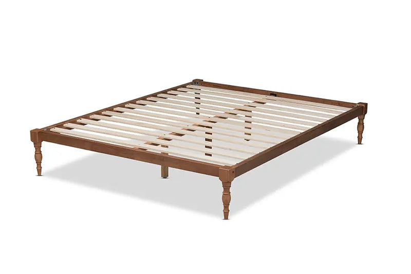 Maya Walnut Brown Wood Platform Bed (King) iHome Studio