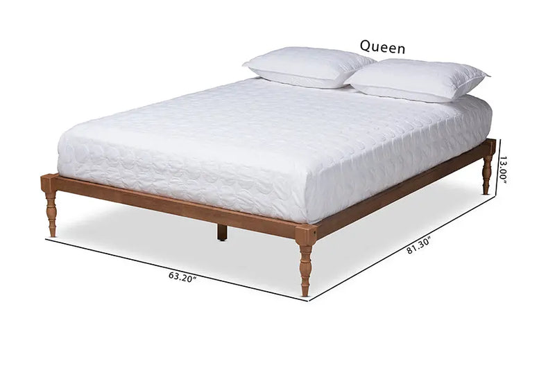 Maya Walnut Brown Wood Platform Bed (King) iHome Studio