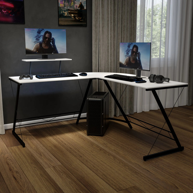 Miramar L-Shaped Desk 71.5" Computer Corner Desk iHome Studio