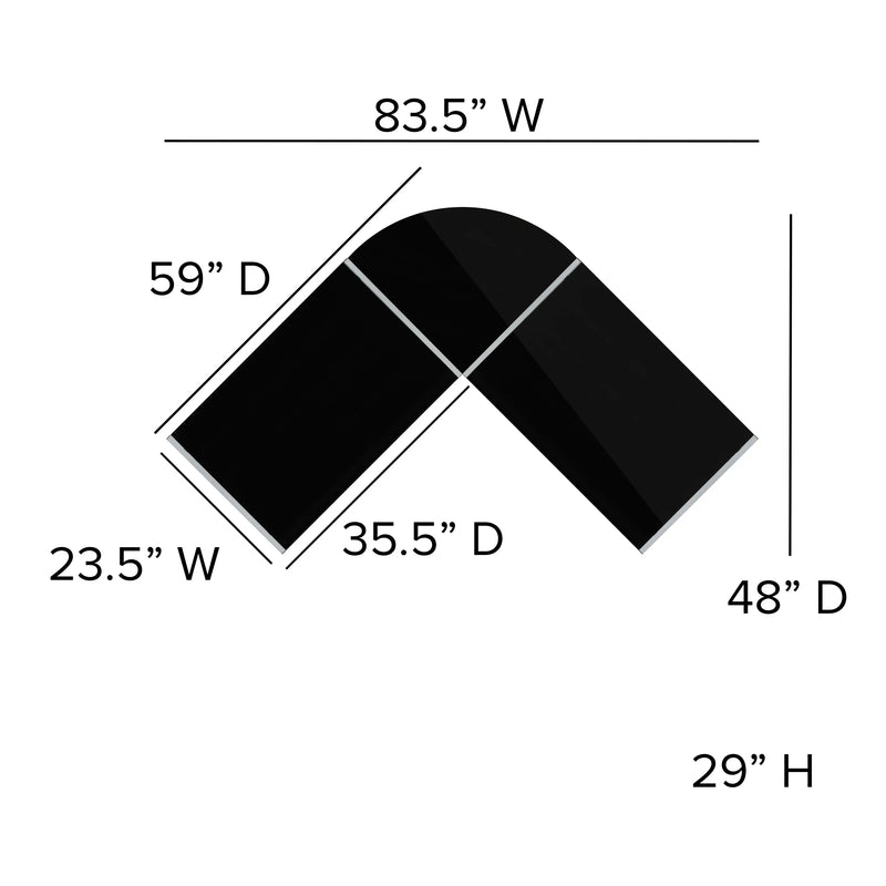 Miramar L-Shaped Desk 83.5" Computer Corner Desk iHome Studio