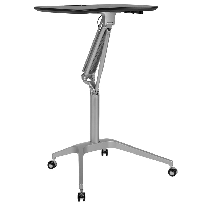 Miramar Mobile Computer Ergonomic Desk w/Laminate Top, Adjustable Height iHome Studio