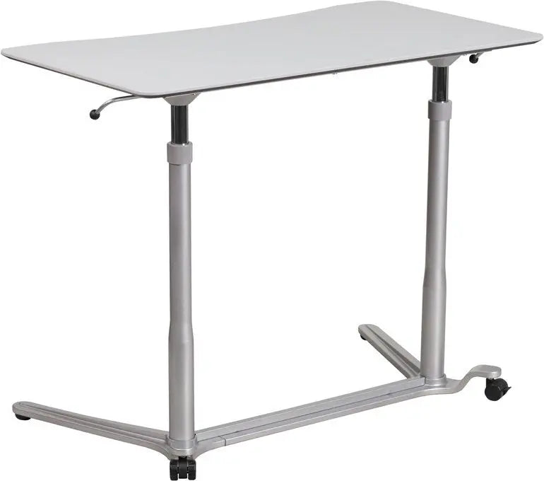 Miramar Sit-Down, Stand-Up Light Gray Computer Desk iHome Studio