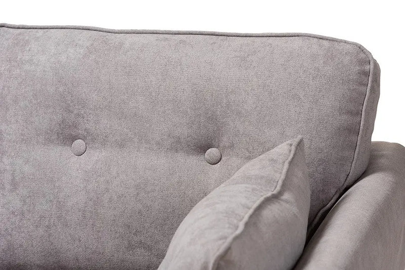 Miranda Light Grey Fabric Upholstered Loveseat iHome Studio