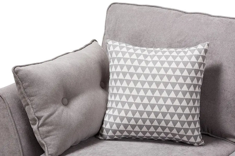 Miranda Light Grey Fabric Upholstered Loveseat iHome Studio