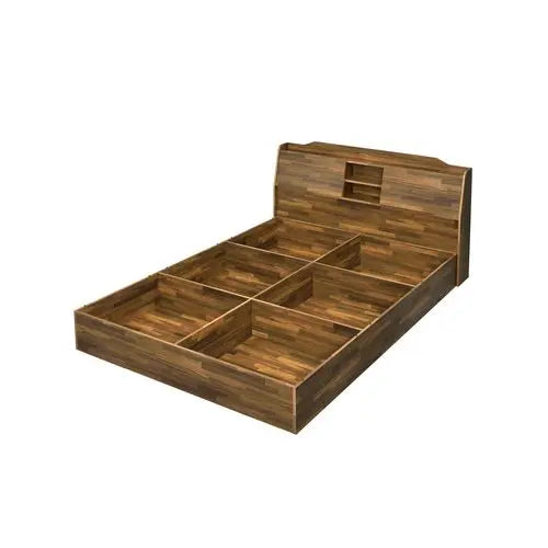 Monica Queen Bed, Walnut Finish iHome Studio