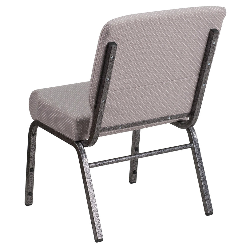 Murie 21''W Church Chair, Gray Dot Fabric - Silver Vein Frame iHome Studio