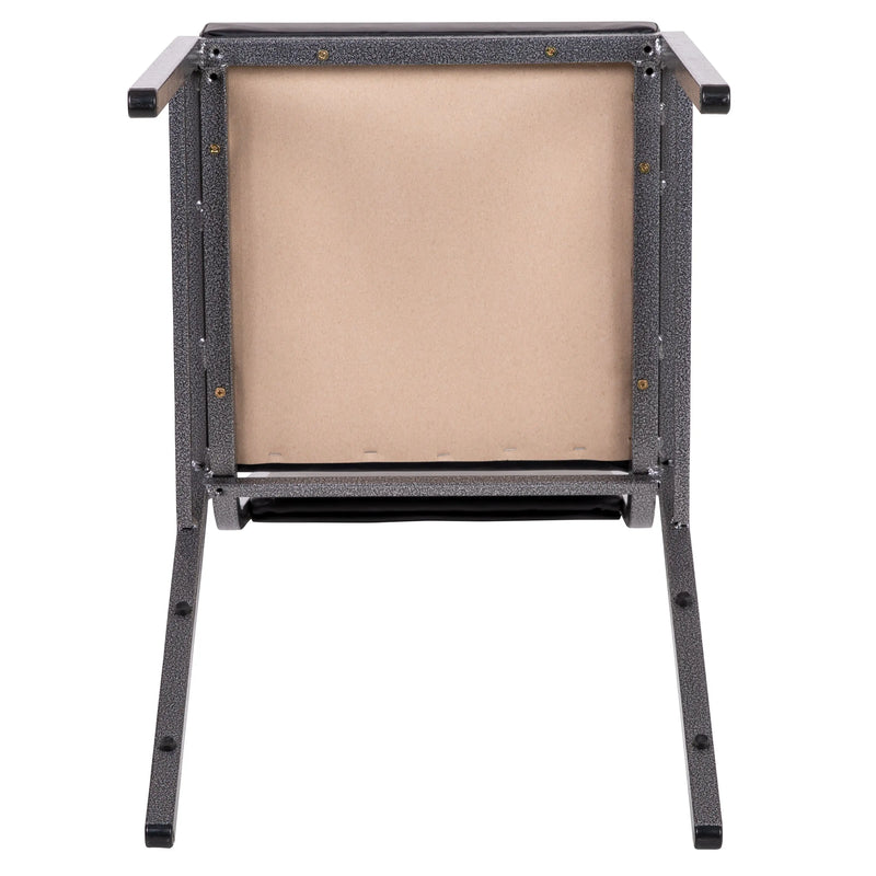 Murie Square Back Stacking Banquet Chair, Dark Gray Fabric with Silver vein Frame iHome Studio