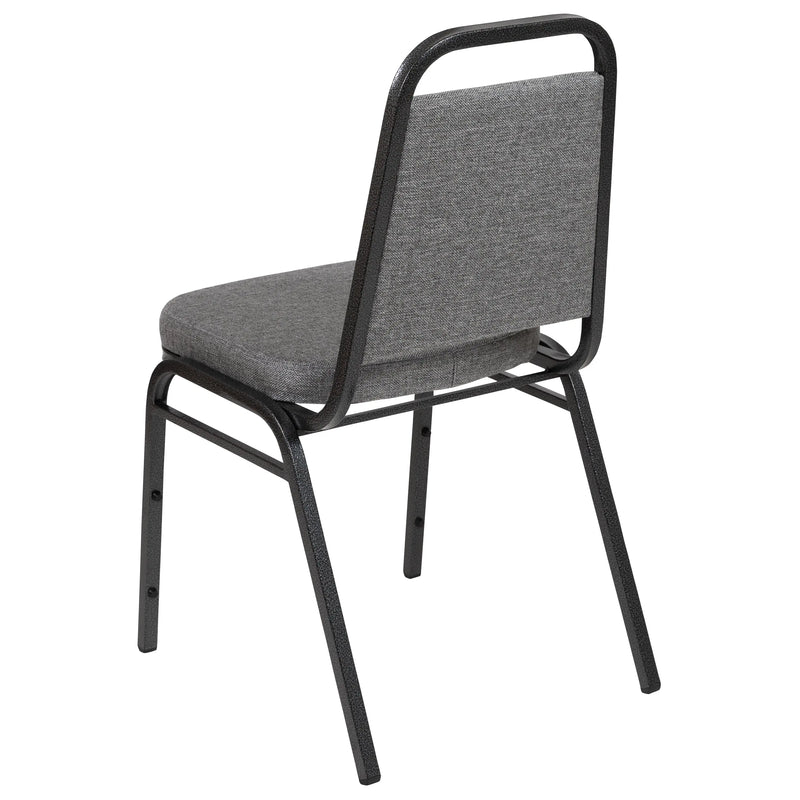 Murie Trapezoidal Back Stacking Banquet Chair with 2.5" Thick Seat, Gray Fabric - Silver Frame iHome Studio