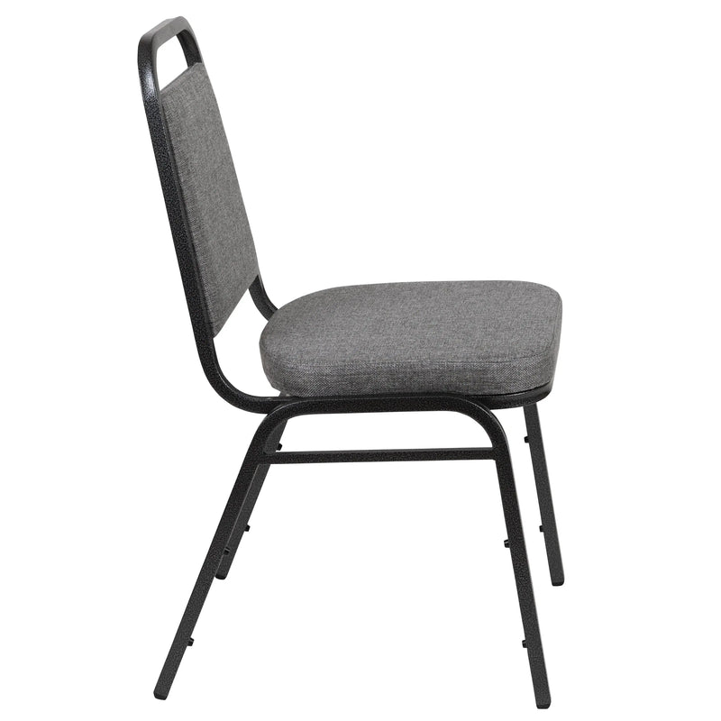 Murie Trapezoidal Back Stacking Banquet Chair with 2.5" Thick Seat, Gray Fabric - Silver Frame iHome Studio