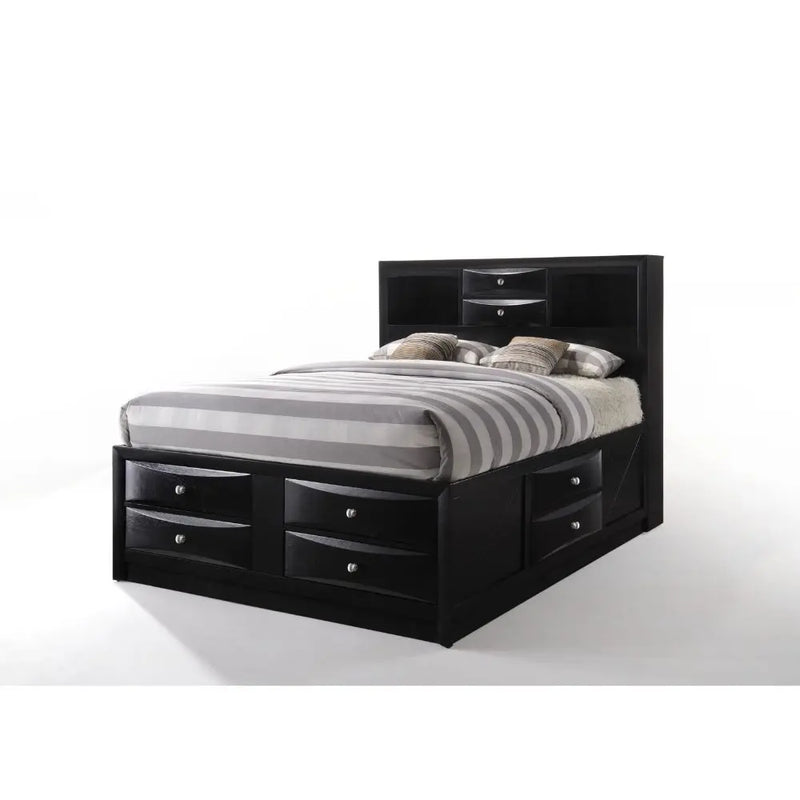 Nala 8-Multidrawer Full Bed, Black iHome Studio