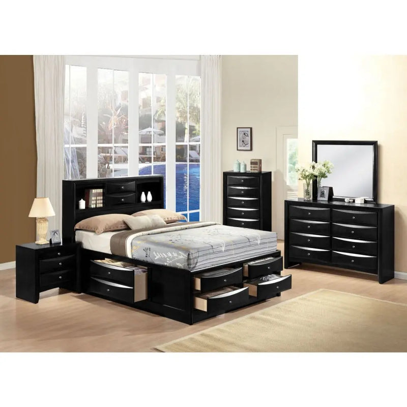 Nala 8-Multidrawer Full Bed, Black iHome Studio