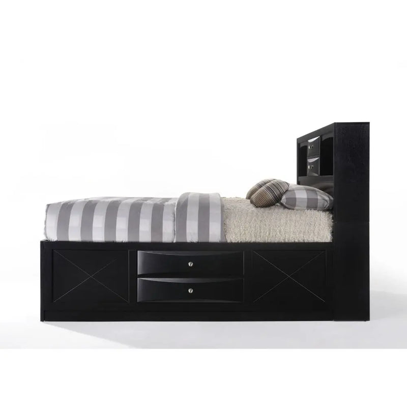 Nala 8-Multidrawer Full Bed, Black iHome Studio