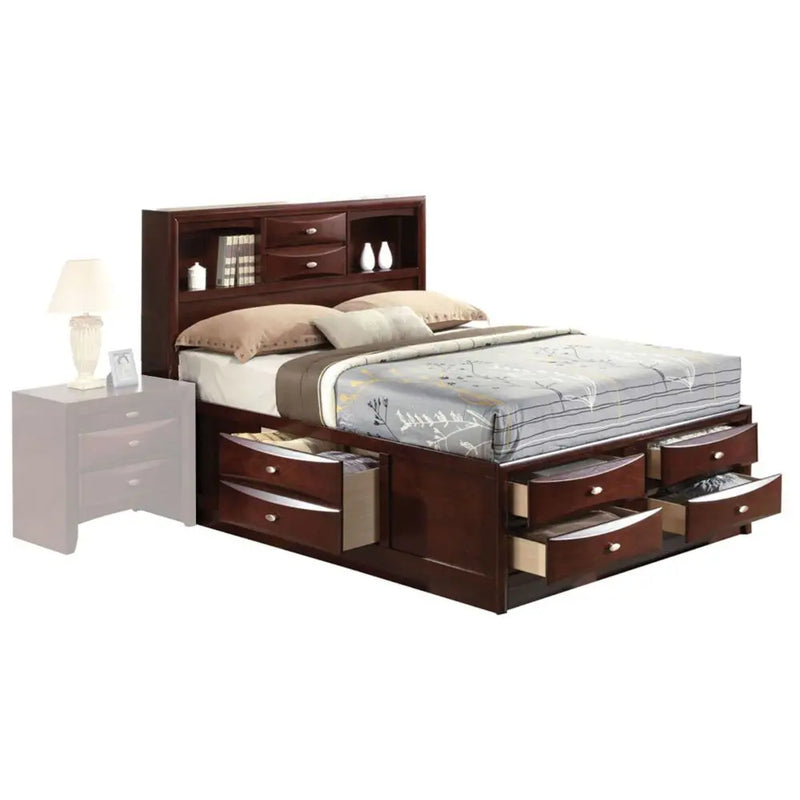 Nala 8-Multidrawer Full Bed, Espresso iHome Studio