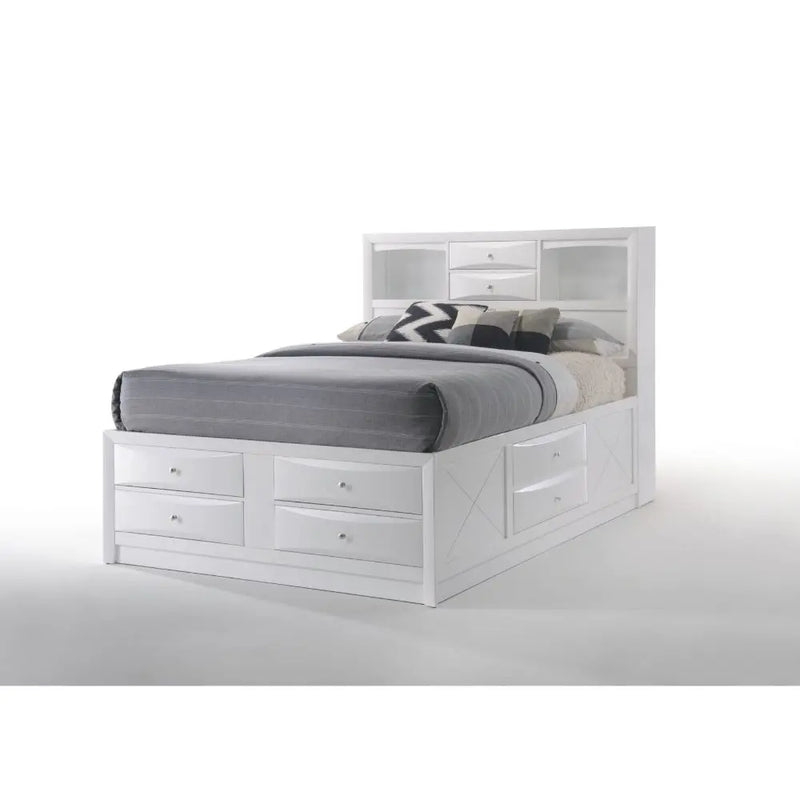 Nala 8-Multidrawer King Bed, White iHome Studio