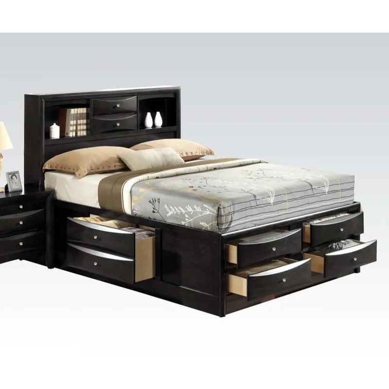 Nala 8-Multidrawer Queen Bed, Black iHome Studio