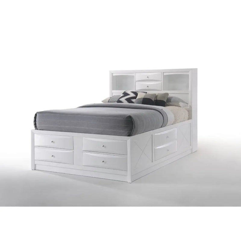 Nala 8-Multidrawer Queen Bed, White iHome Studio