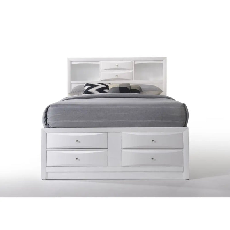 Nala 8-Multidrawer Queen Bed, White iHome Studio