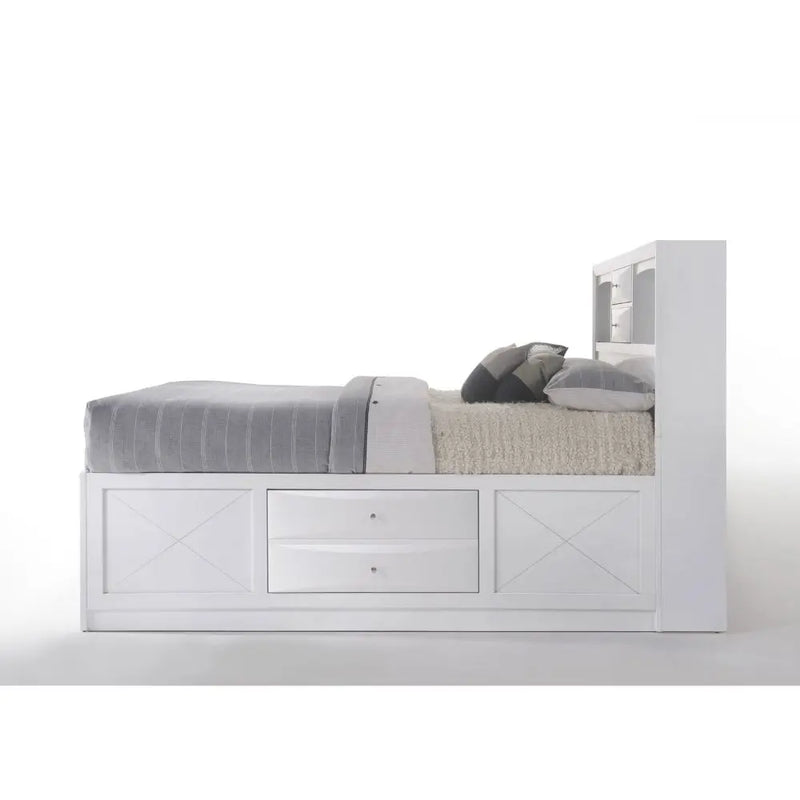 Nala 8-Multidrawer Queen Bed, White iHome Studio