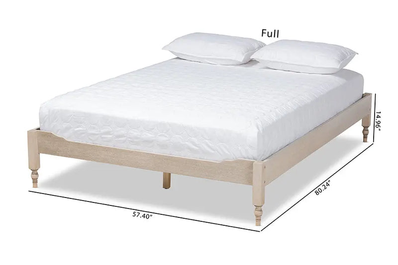 Naomi Antique White Oak Wood Platform Bed (King) iHome Studio