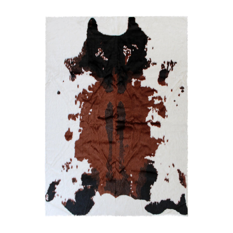 Naomi Collection 3' x 5' Brown Faux Cowhide Print Area Rug with Polyester Backing iHome Studio