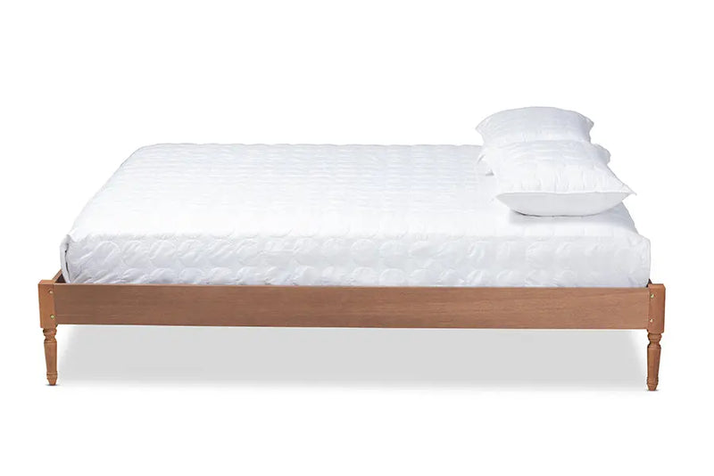 Natalie Ash Walnut Wood Platform Bed (Full) iHome Studio