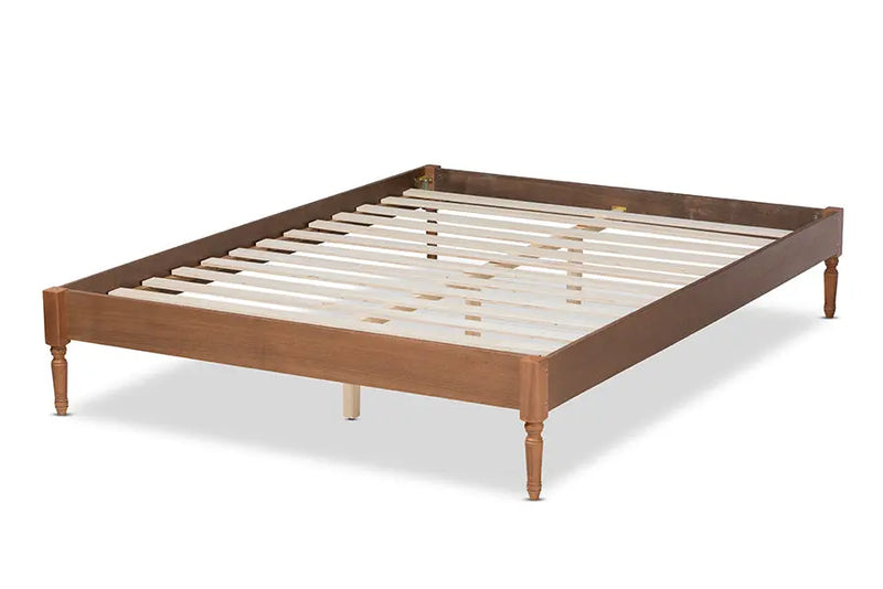 Natalie Ash Walnut Wood Platform Bed (Full) iHome Studio