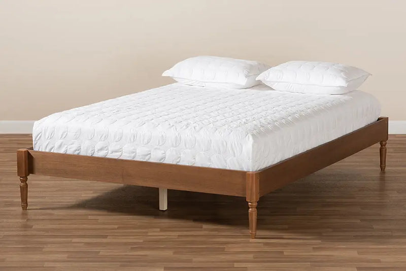 Natalie Ash Walnut Wood Platform Bed (Full) iHome Studio