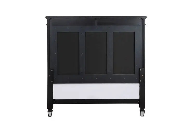 Nelson Queen Bed , Black Velvet & BLACK & Sliver FINISH iHome Studio